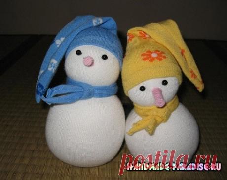 Снеговик из носков. Мастер-классы - Handmade-Paradise