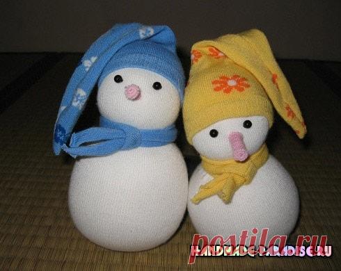 Снеговик из носков. Мастер-классы - Handmade-Paradise