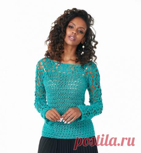 Гламурная блуза крючком