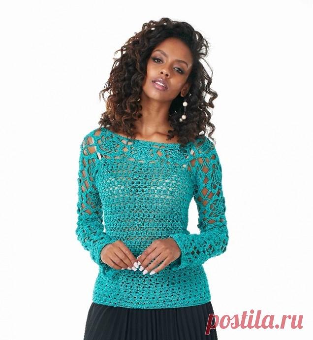 Гламурная блуза крючком