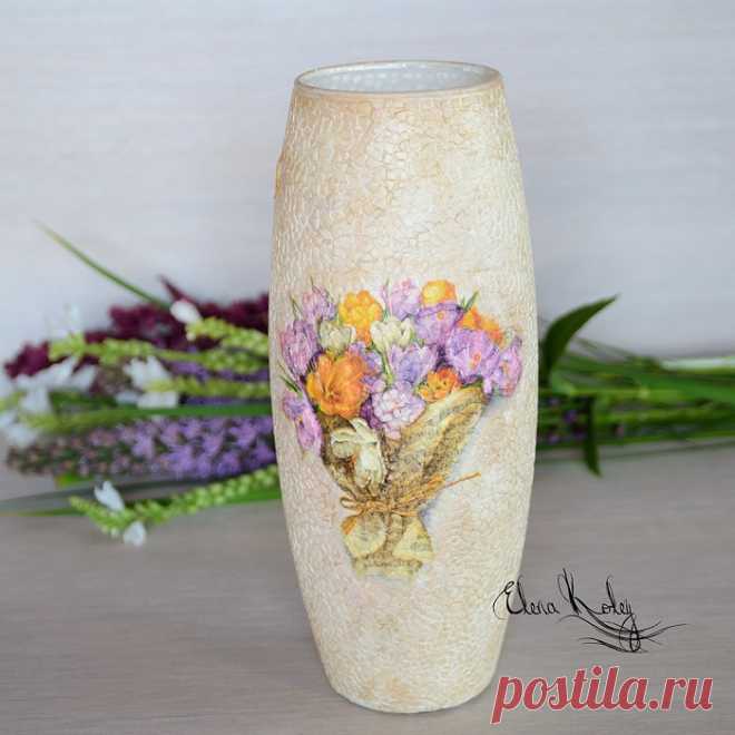 Декорируем вазу «Крокусы» - Ярмарка Мастеров - ручная работа, handmade
