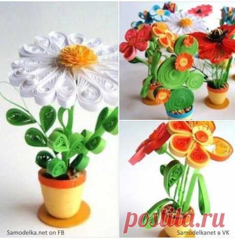 3D цветs все из той же крученой бумаги