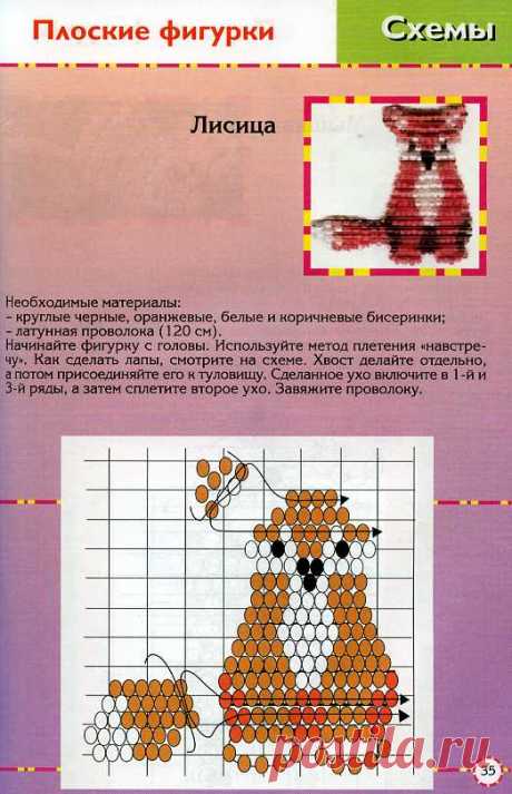 Плоские фигурки из бисера для начинающих, схемы / Схемы плетения бисером, цветы и деревья из бисера, игрушки своими руками - мастерклассы, макраме, фриволите / Ёжка - стихи, загадки, творчество и уроки рисования для детей