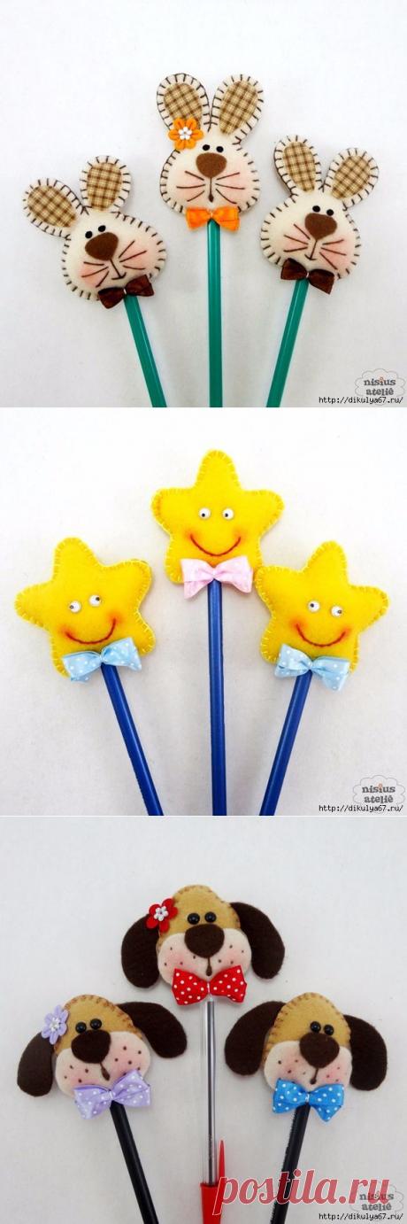 Фетровые колпачки на ручку или карандаш