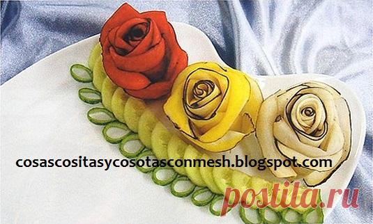 Как сделать цветы из овощей