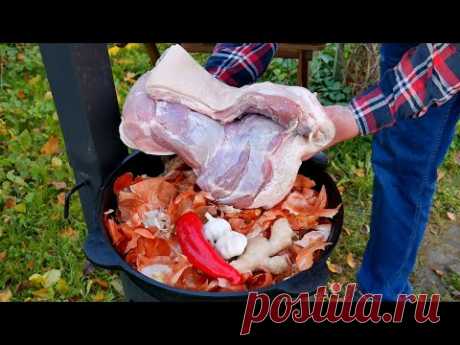 ГРУДИНКА В ЛУКОВОЙ ШЕЛУХЕ  САМОЕ ВКУСНОЕ САЛО