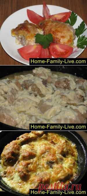 Курица под сыром - пошаговый фоторецепт - запеченная курица в сырном с