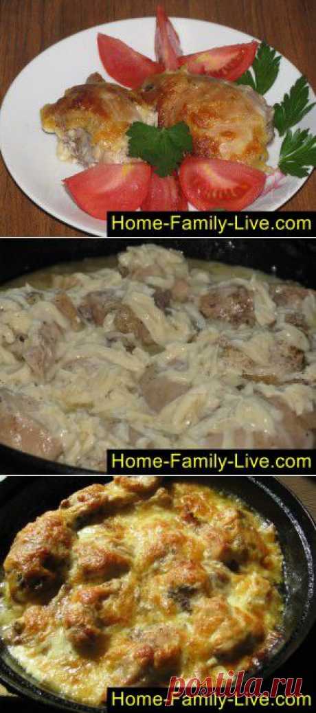 Курица под сыром - пошаговый фоторецепт - запеченная курица в сырном с