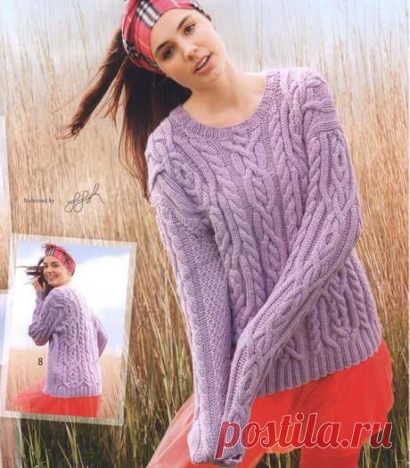 Красивые араны для пуловера - схема | Ажурные Узоры