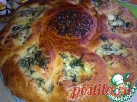Пирог со шпинатом, творогом и брынзой - кулинарный рецепт