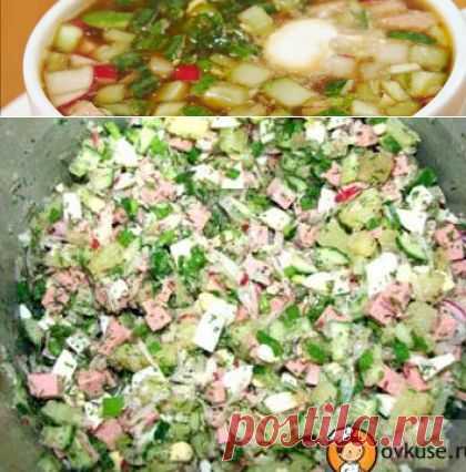 Окрошка с копченой куриной грудкой / Простые рецепты