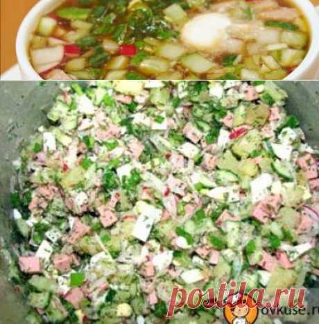 Окрошка с копченой куриной грудкой / Простые рецепты