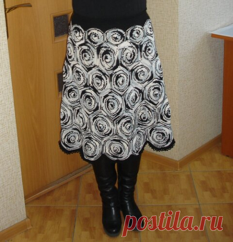 Водоворот красок - юбка на лето спицами или крючком