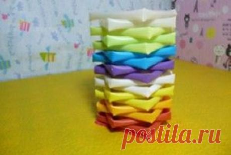 Стаканчик под карандаши из питьевых трубочек, МК