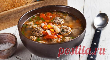 Вкусный суп с фрикадельками и фасолью — Домашние заботы