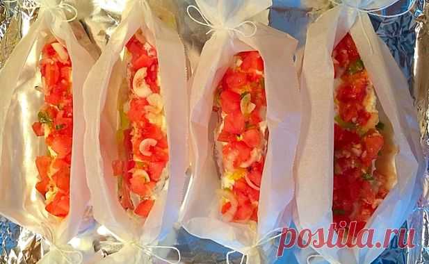 Семга с помидорами и сливочным сыром - KitchenMag.ru