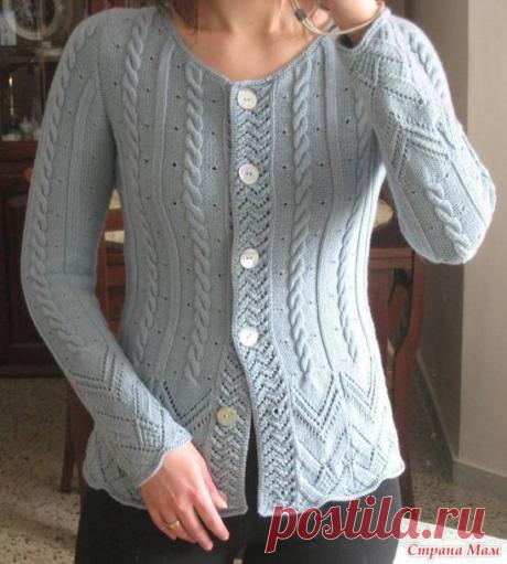 КРАСИВЫЙ ЖАКЕТ, СВЯЗАННЫЙ СПИЦАМИ - Вязание - Страна Мам