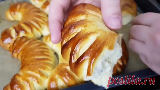 Мягкие и воздушные булочки с творогом