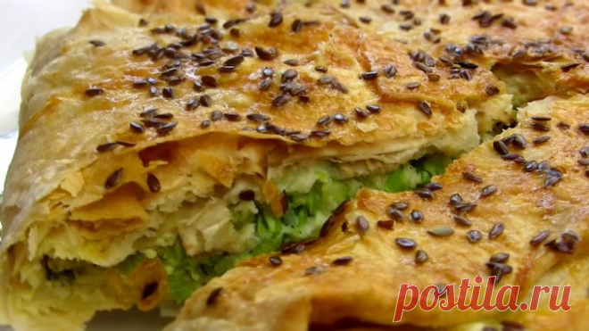 Пирог из лаваша с кабачком и сыром в духовке