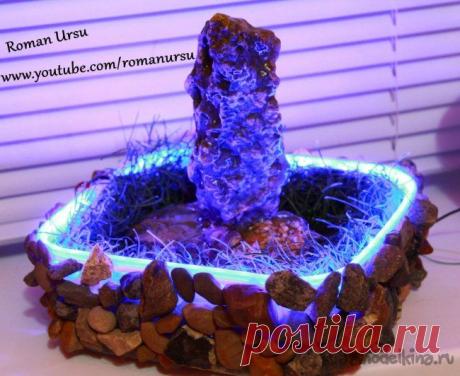 Декоративный настольный фонтан с подсветкой своими руками