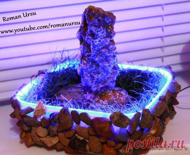 Декоративный настольный фонтан с подсветкой своими руками