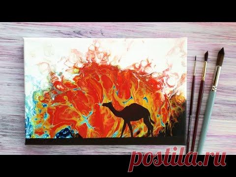 Эксперименты в технике Флюид-арт. Делаем заливку при помощи воронки