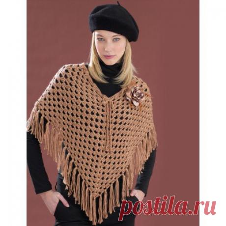 Вяжем пончо крючком для прохладной погоды от Bernat | Kabeta.by
