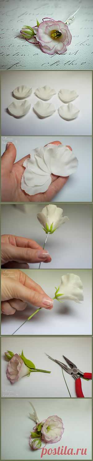 Эустома (лизиантус) из полимерной глины - Ярмарка Мастеров - ручная работа, handmade
