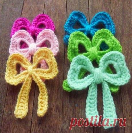 Вязаные бантики | Уют и тепло моего дома