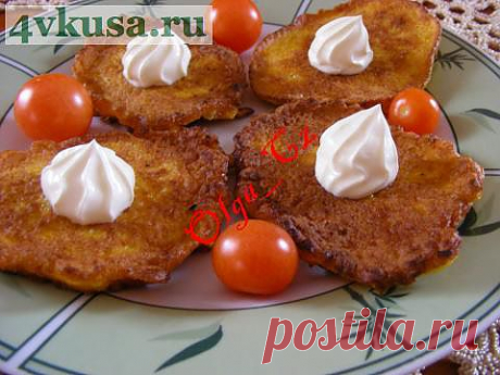 Золотистые тыквенные оладьи | 4vkusa.ru