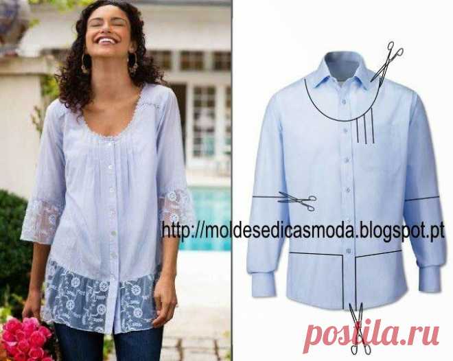 RECICLAGEM DE CAMISA - 5 ~ Moldes Moda por Medida