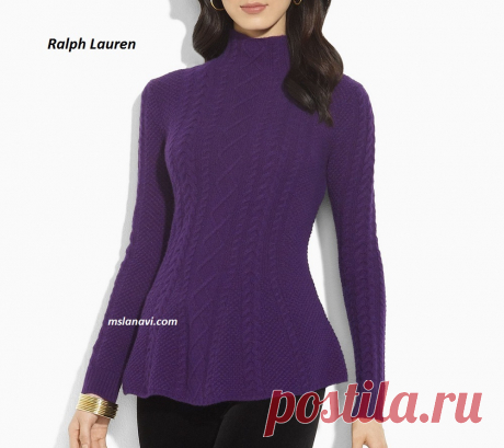 Вязаный свитер спицами от Ralph Lauren - Схемы