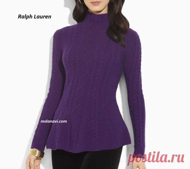 Вязаный свитер спицами от Ralph Lauren - Схемы