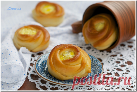 Ватрушки-розочки с творогом