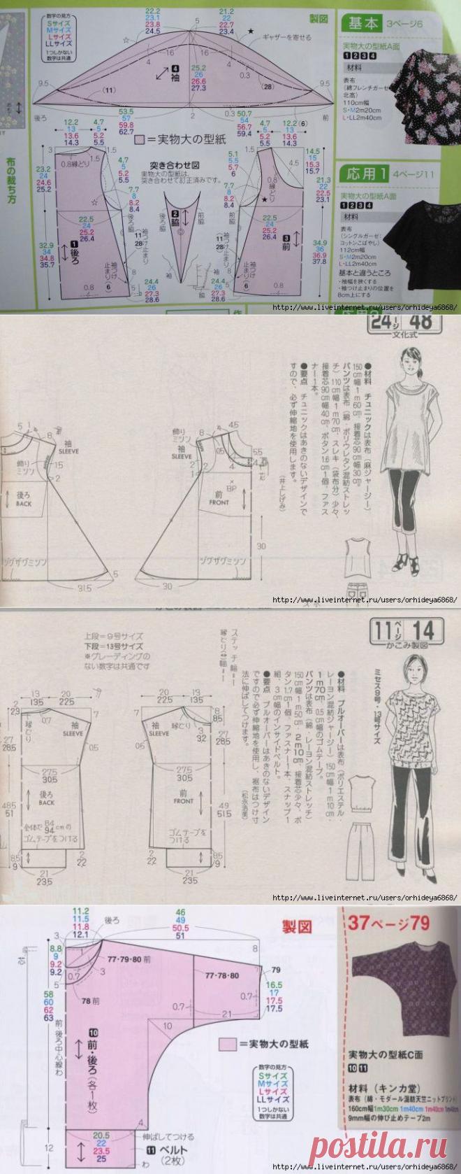 ВЫКРОЙКИ ТУНИК ДЛЯ ЛЮБОЙ ФИГУРЫ.