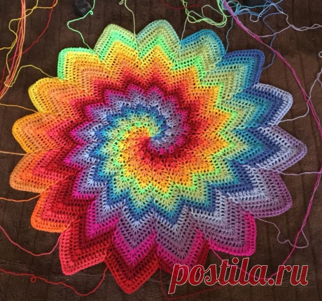 ‎Kylie Parmenter‎ to CROCHET ADDICT WIP Yaaaa finally lm happy with the color pallet and go with the flow pattern in my head for my swirl rainbow throw!! I love how the image in my head of what l wanted to do is turning out the way it has! lol #crochetmandalapattern - boyz