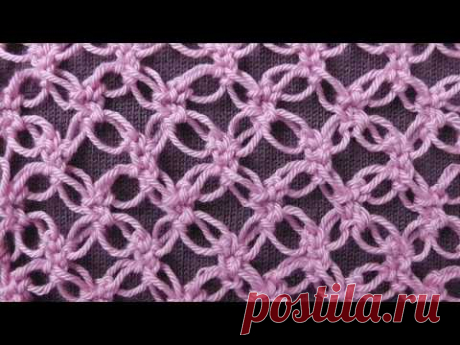 Соломоновы петли или Соломонов узел (Solomon's knot). Ажурный узор  для шалей, палантинов и отделки