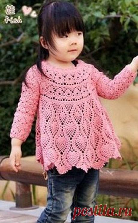 Платье-туника для девочки крючком