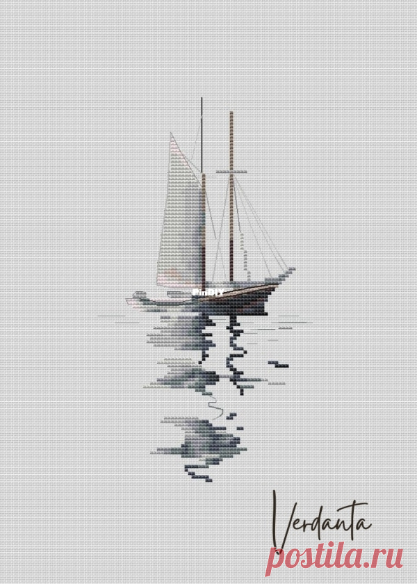 Two-masted Schooner by Olga Filatova  Edited by anniekins at 2023-11-8 08:41