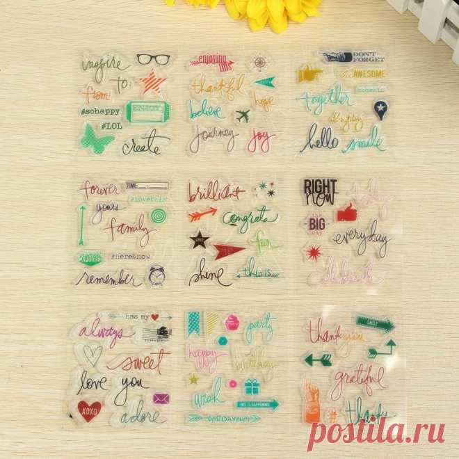 1 Шт. Маленькие Прозрачные Силиконовые Штампы Печать Украшения Записки Фотоальбом Карта Рук Декор Поставки Шаблон Случайно купить на AliExpress