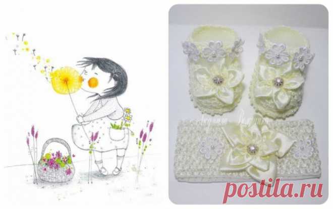 Из чего же, из чего же, из чего же, сделаны наши девчонки ? Пинетки для девочек. из категории Мои работы – Вязаные идеи, идеи для вязания