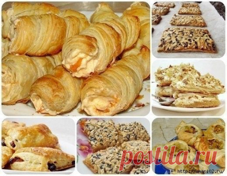 Вся эта вкуснятина из слоёного теста...