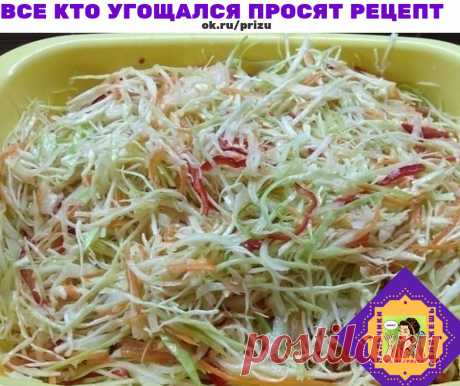 Наивкуснейшая капустка


Делаю эту капустку не первый год. Все кто угощался просят рецепт. Попробуйте не пожалеете.
Ингредиенты:
Капуста белокочанная / Капустa — 3 кг
Лук репчатый — 500 г
Морковь — 500 г
Перец болгарский — 500 г
Сахар — 175 г
Соль ((ложки полные с горкой)) — 2 ст. л.
Масло растительное — 250 мл
Уксус (9%) — 250 мл
Фотография
Готовим все ингредиенты. Лук режем полукольцами. Морковь шинкует на крупной терке (можно тереть как для корейской морковки будет крас...