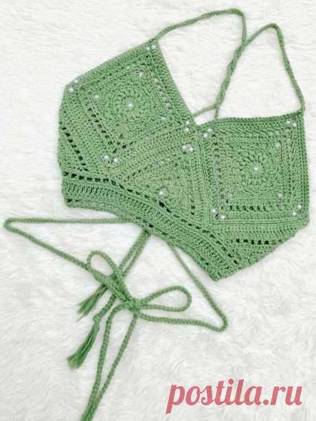 Crochet Top PATTERN Sunburst Mosaic Bralette Pattern | Etsy Россия