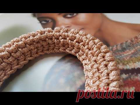 Вяжем объёмный жгут тунисским методом 😘 crochet pattern.