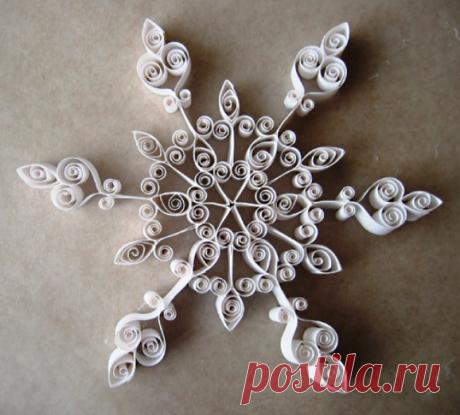 Объемные снежинки в технике квиллинг своими руками! » Женский Мир