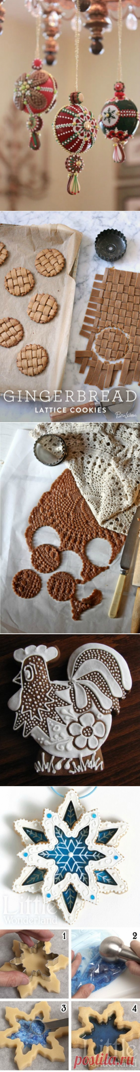 Ёлочные украшения из имбирного печенья - Домашний hand-made