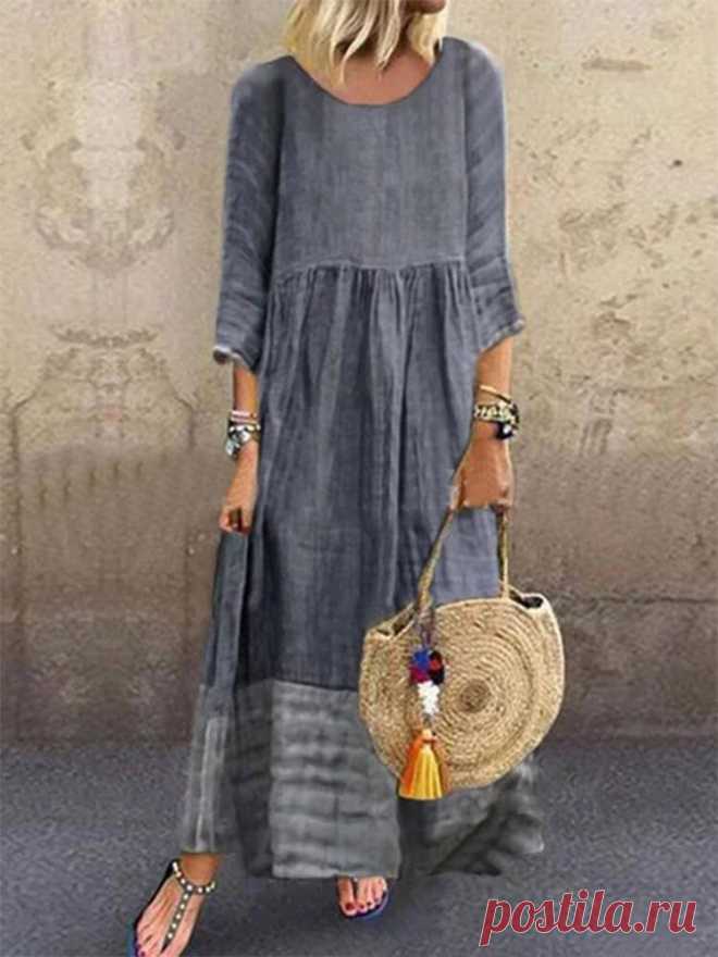 Casual Patchwork Solid Color Plus Größe Kleid für Damen Ihr Freund hat eine Modewebsite für Sie geteilt und gibt Ihnen bis zu 20% Rabatt auf Gutscheine! beanspruche es jetzt.