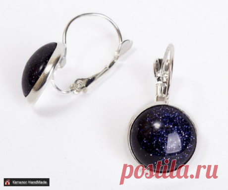 Серьги 'Авантюрин' из Латуни с камнем ручной работы купить в Минске и Беларуси, цены на HandMade