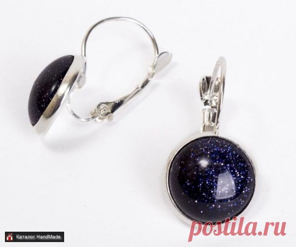 Серьги 'Авантюрин' из Латуни с камнем ручной работы купить в Минске и Беларуси, цены на HandMade